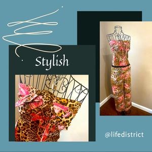 Two-piece leopard print outfit